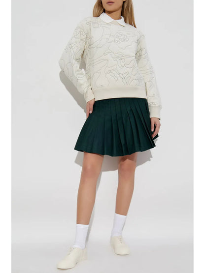Decorative-Stitching Sweatshirt