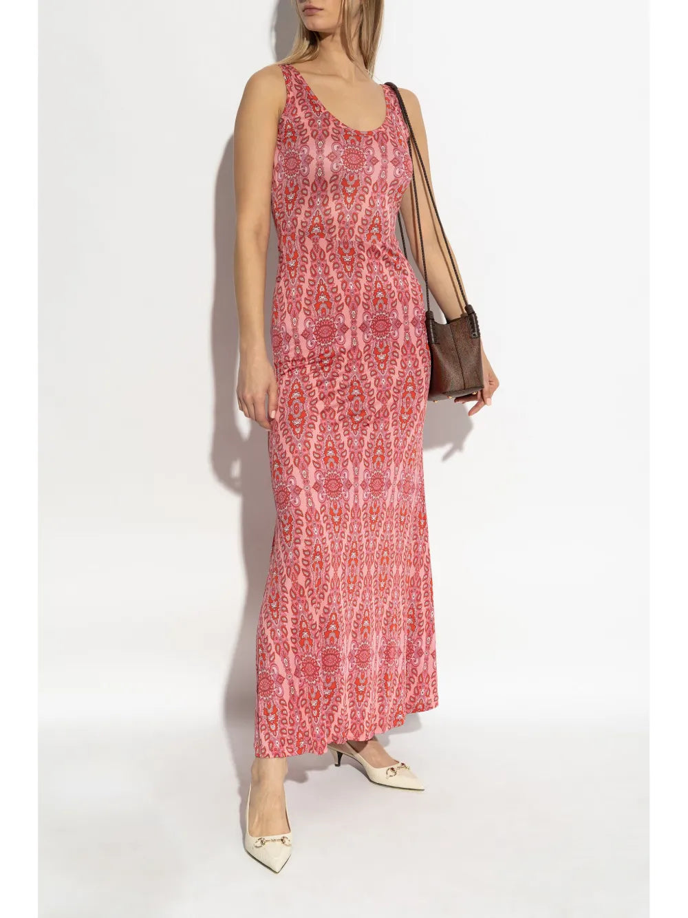 Paisley-Print Long Dress