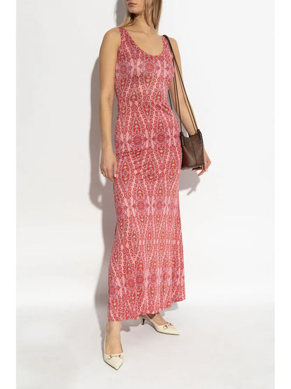 Paisley-Print Long Dress