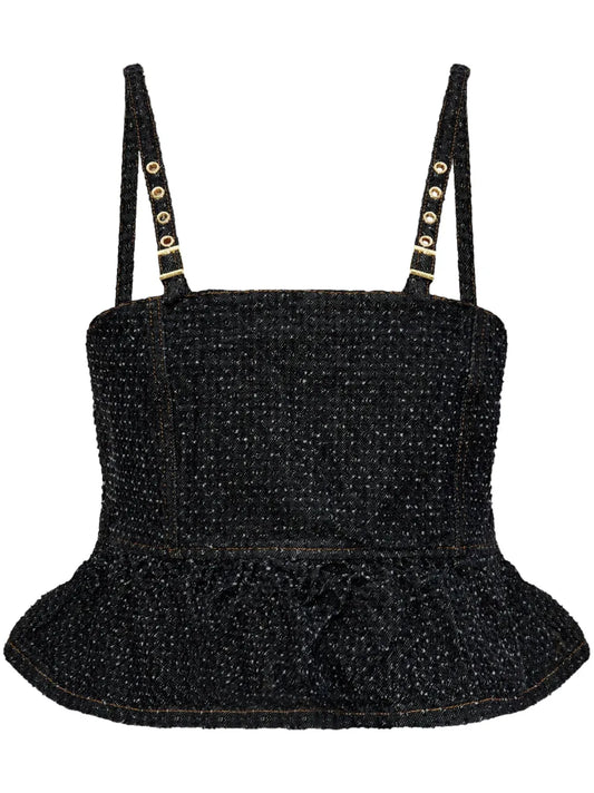 Peplum Denim Top