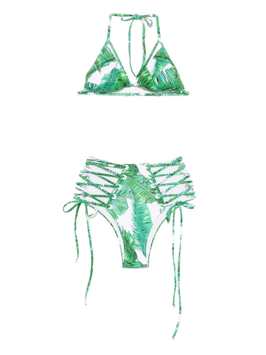 Leaf-Print Bikini
