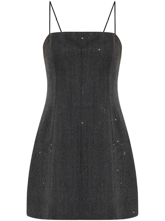 Crystal-Embellished Wool Mini Dress