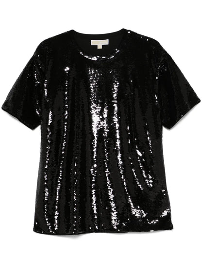 Sequinned Jersey T-Shirt