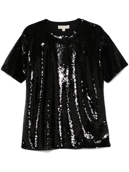 Sequinned Jersey T-Shirt