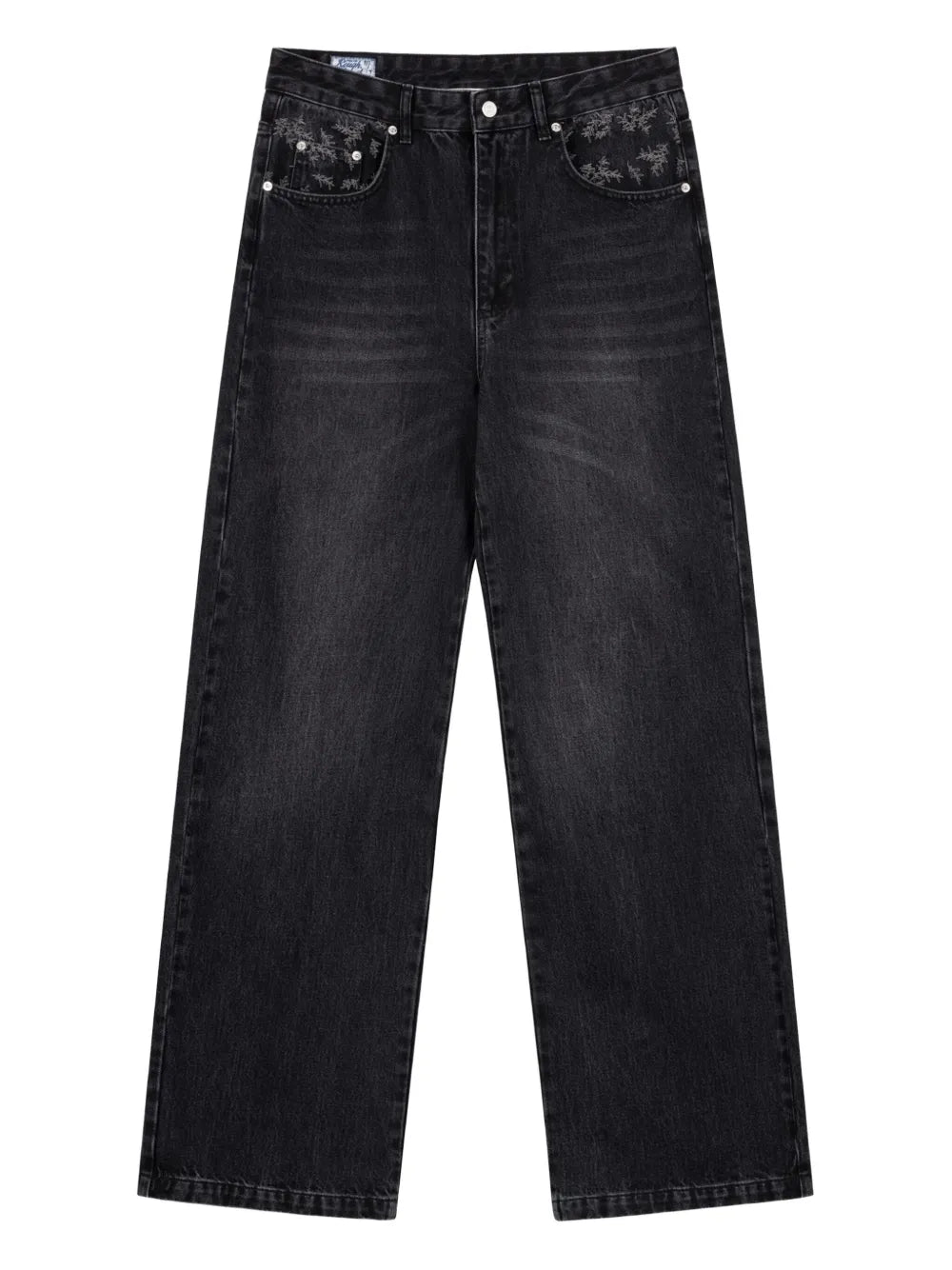 Faded Wide-Leg Jeans