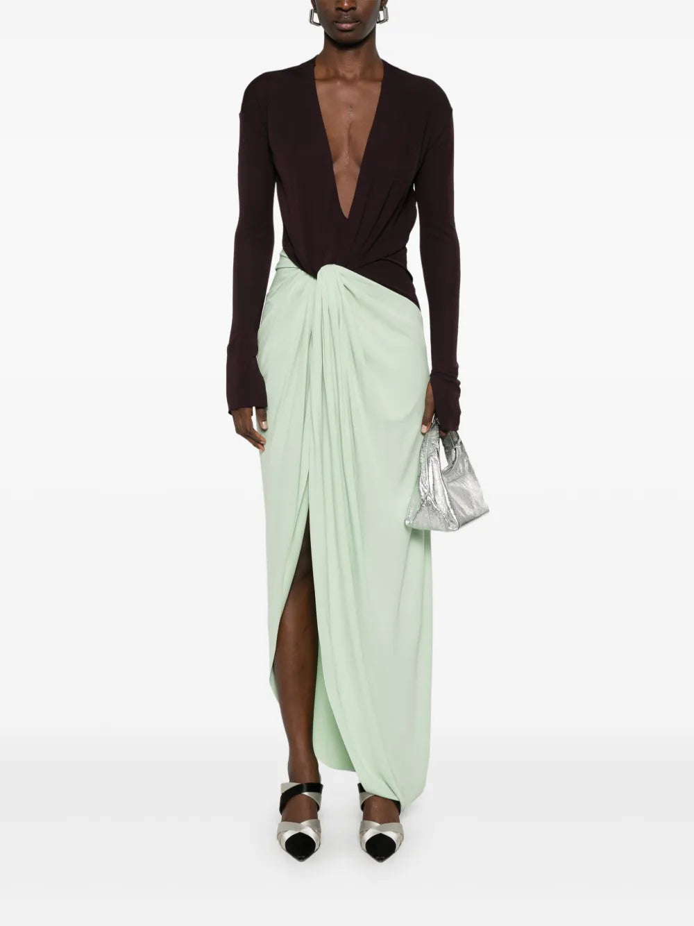 Knot-Detail Jersey Gown