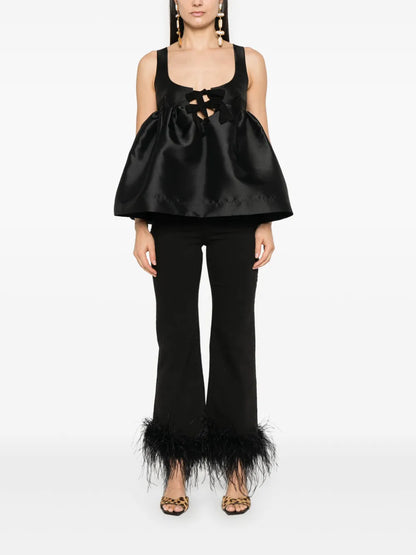 Feather-Trim Jeans