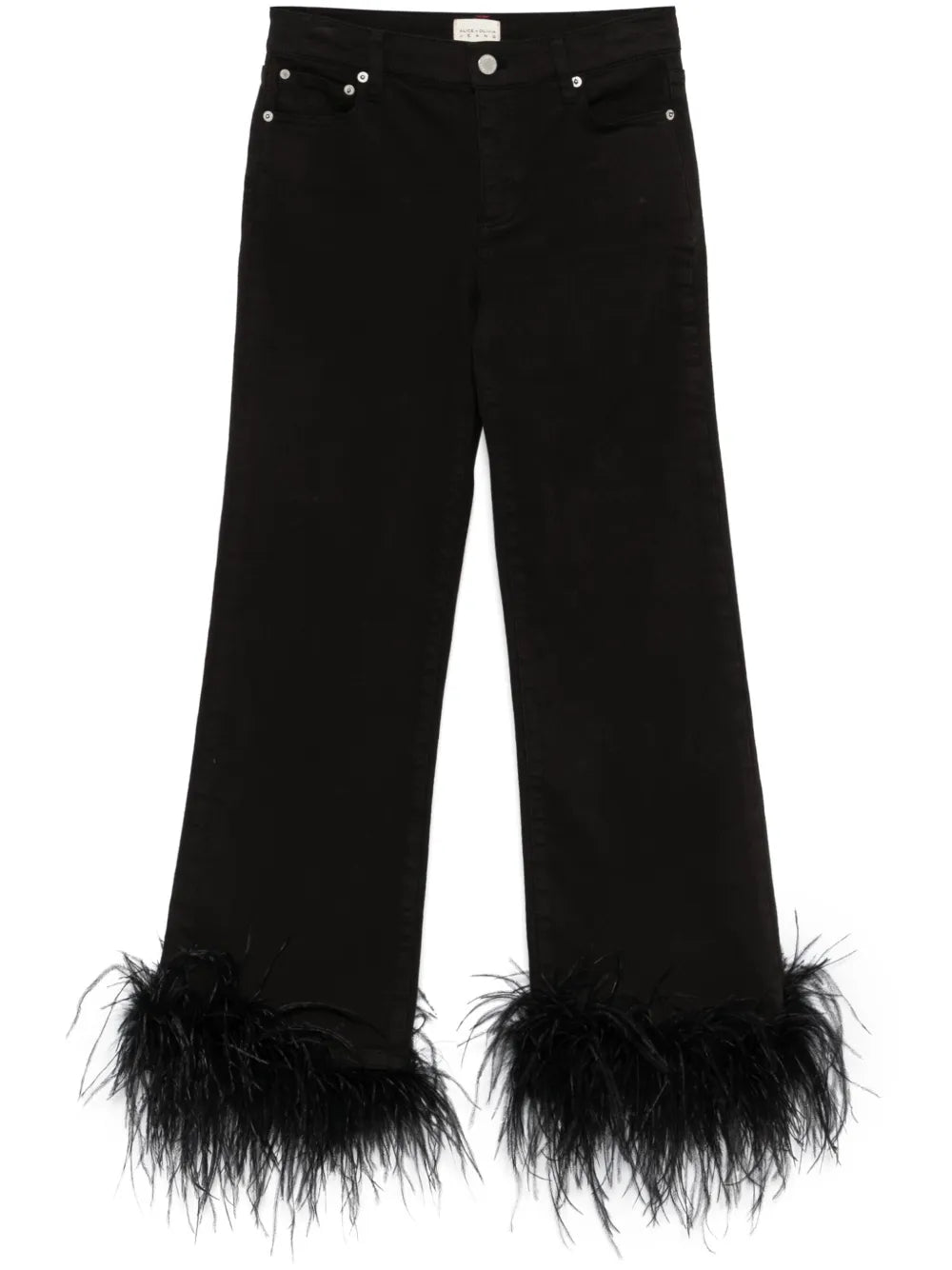 Feather-Trim Jeans