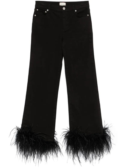 Feather-Trim Jeans