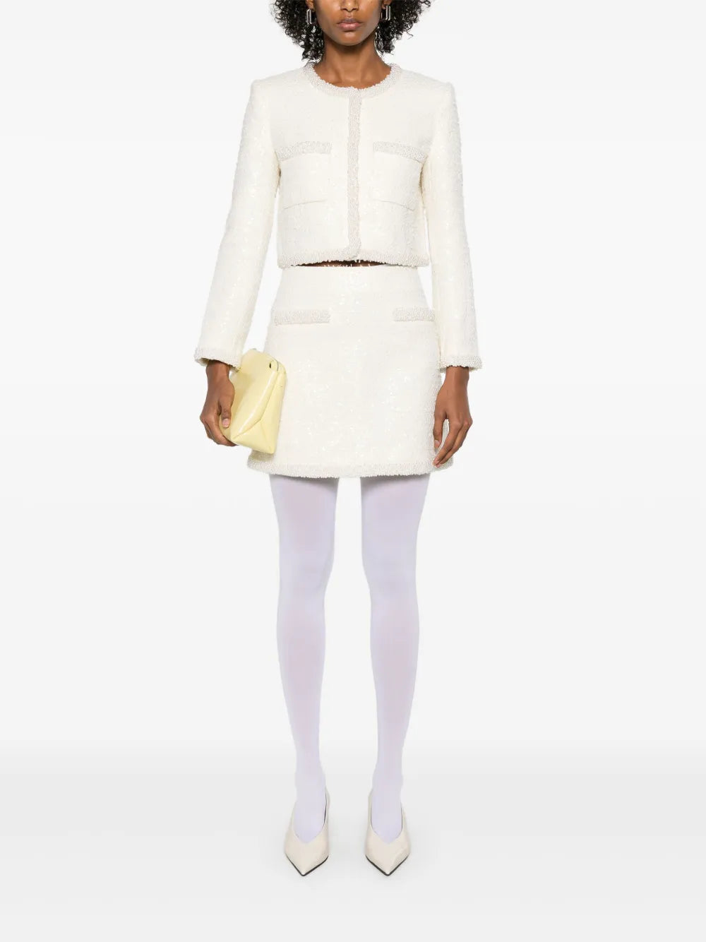 Bouclé Faux-Pearl-Trim Jacket