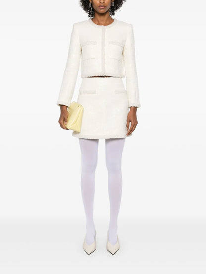 Bouclé Faux-Pearl-Trim Jacket