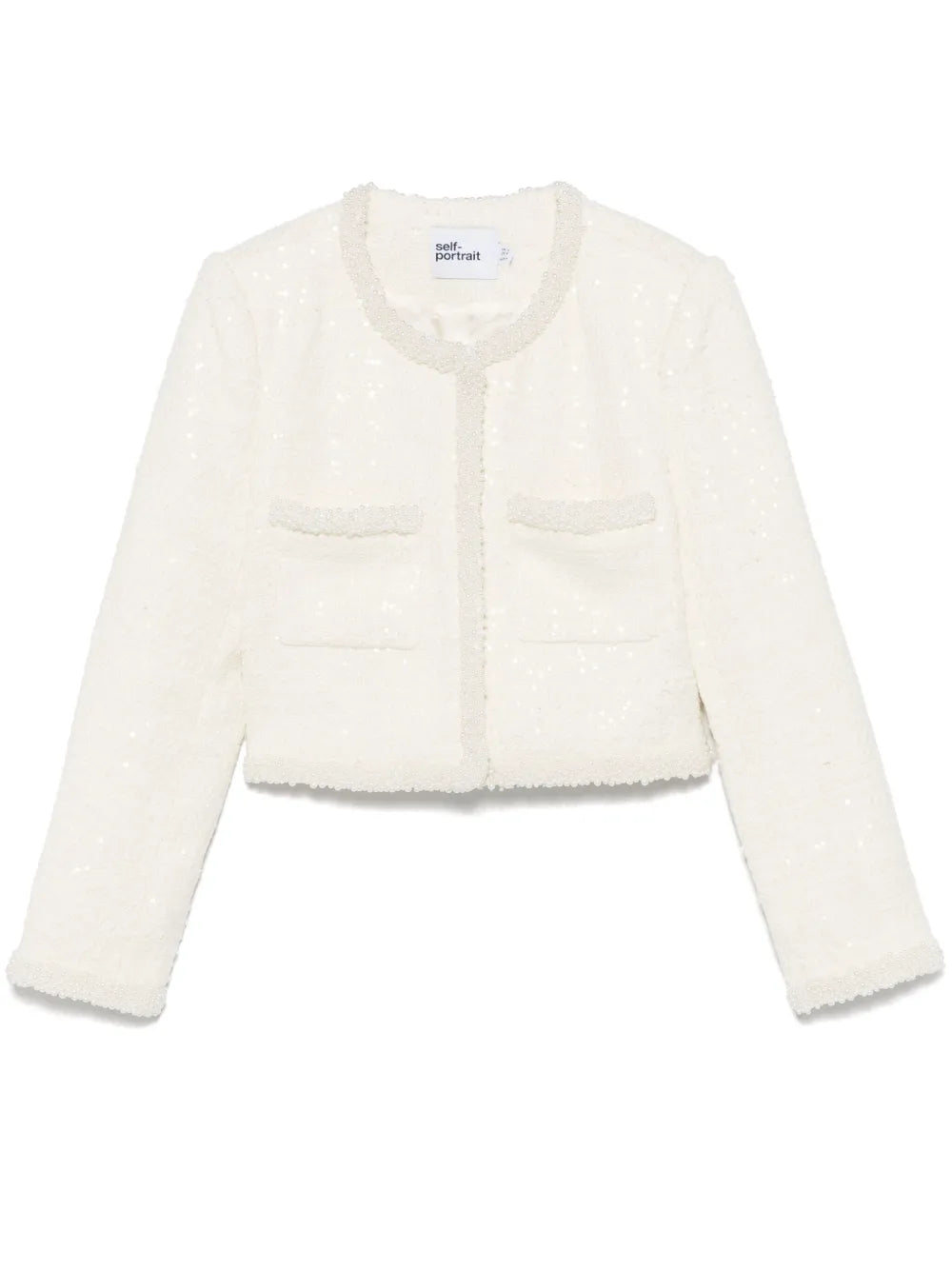Bouclé Faux-Pearl-Trim Jacket