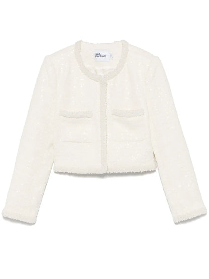Bouclé Faux-Pearl-Trim Jacket