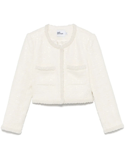 Bouclé Faux-Pearl-Trim Jacket