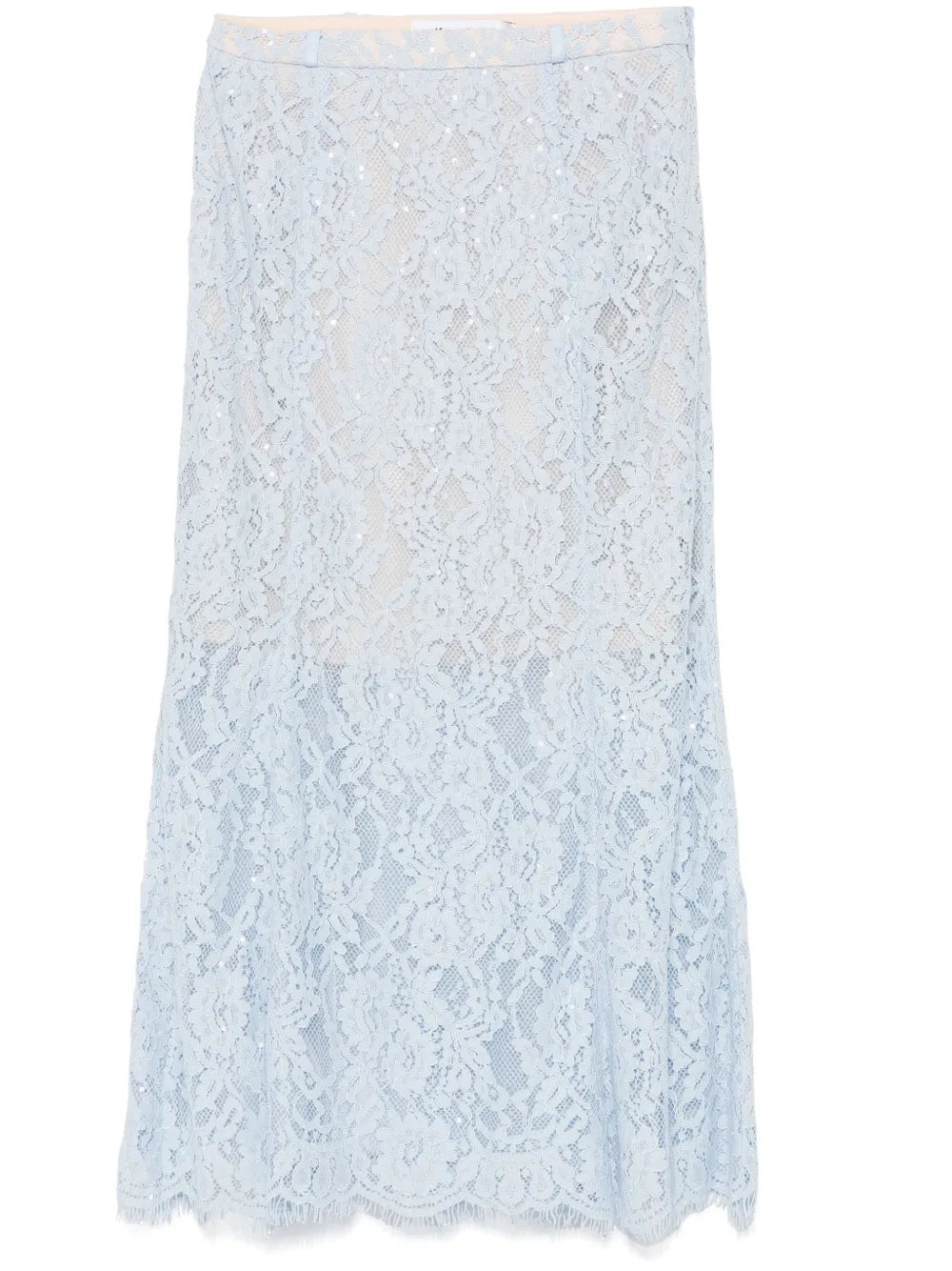 Lace Flared Midi Skirt