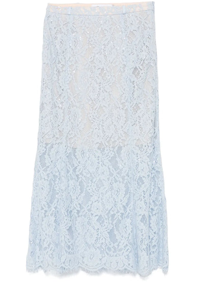 Lace Flared Midi Skirt