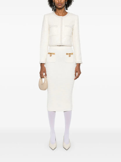 Lurex Knitted Midi Skirt