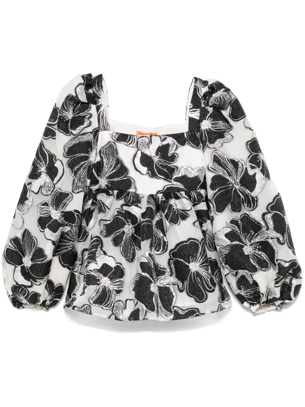 Anemone-Jacquard Square-Neck Top