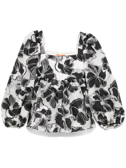 Anemone-Jacquard Square-Neck Top