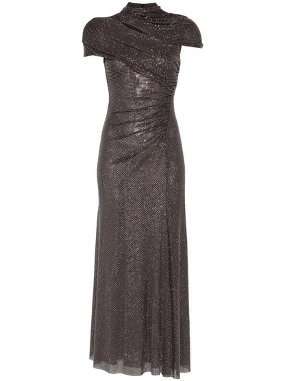 Rhinestone Cut-Out Midi Dress