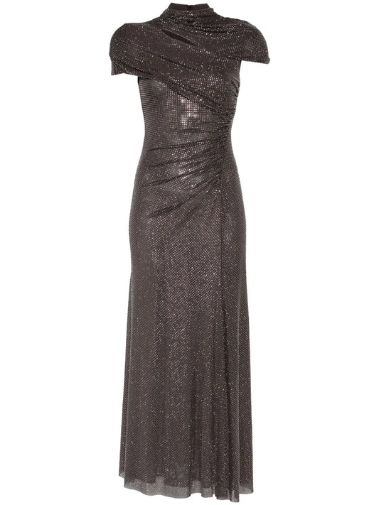 Rhinestone Cut-Out Midi Dress
