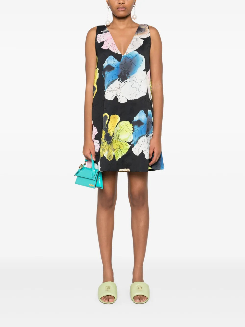 Watercolor Bloom Mini Dress