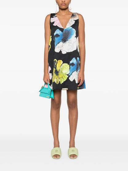 Watercolor Bloom Mini Dress