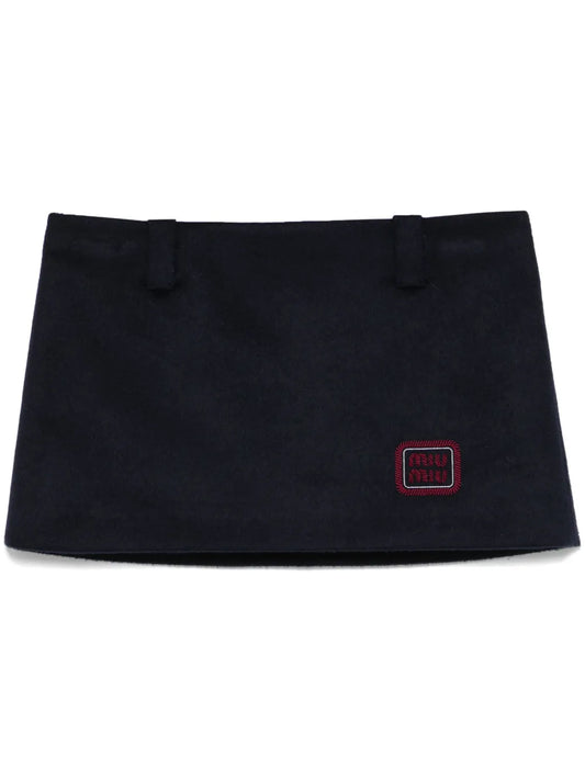 Logo-Embroidered Mini Skirt