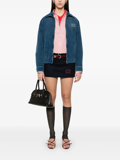 Logo-Embroidered Mini Skirt