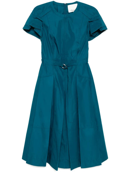 Petal-Sleeves Midi Dress
