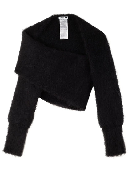 Brushed-Finish Wrapped Sweater