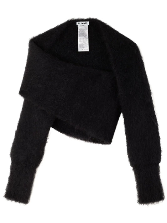 Brushed-Finish Wrapped Sweater