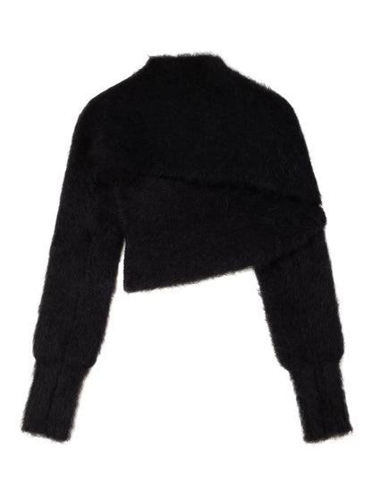 Brushed-Finish Wrapped Sweater