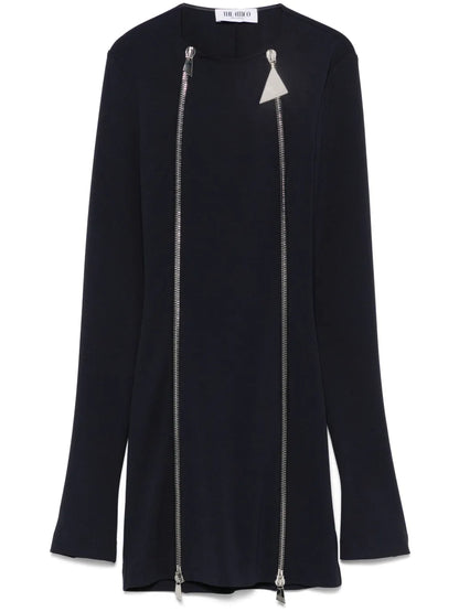Double-Zip Mini Dress
