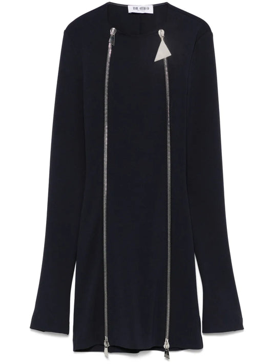 Double-Zip Mini Dress
