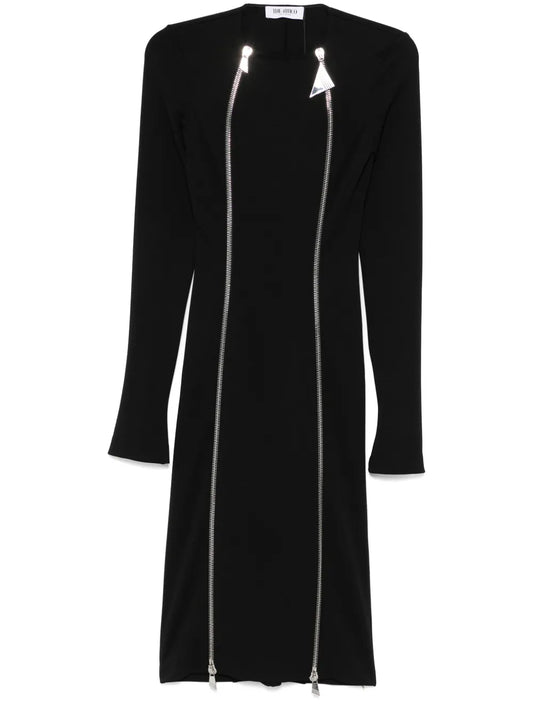 Zip-Fastening Midi Dress