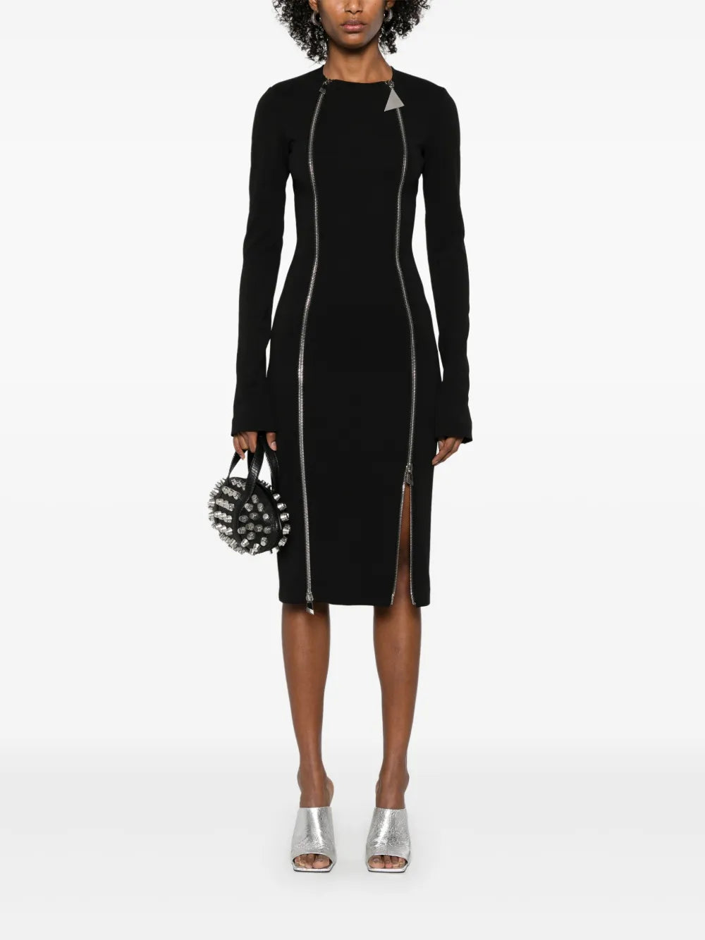 Zip-Fastening Midi Dress