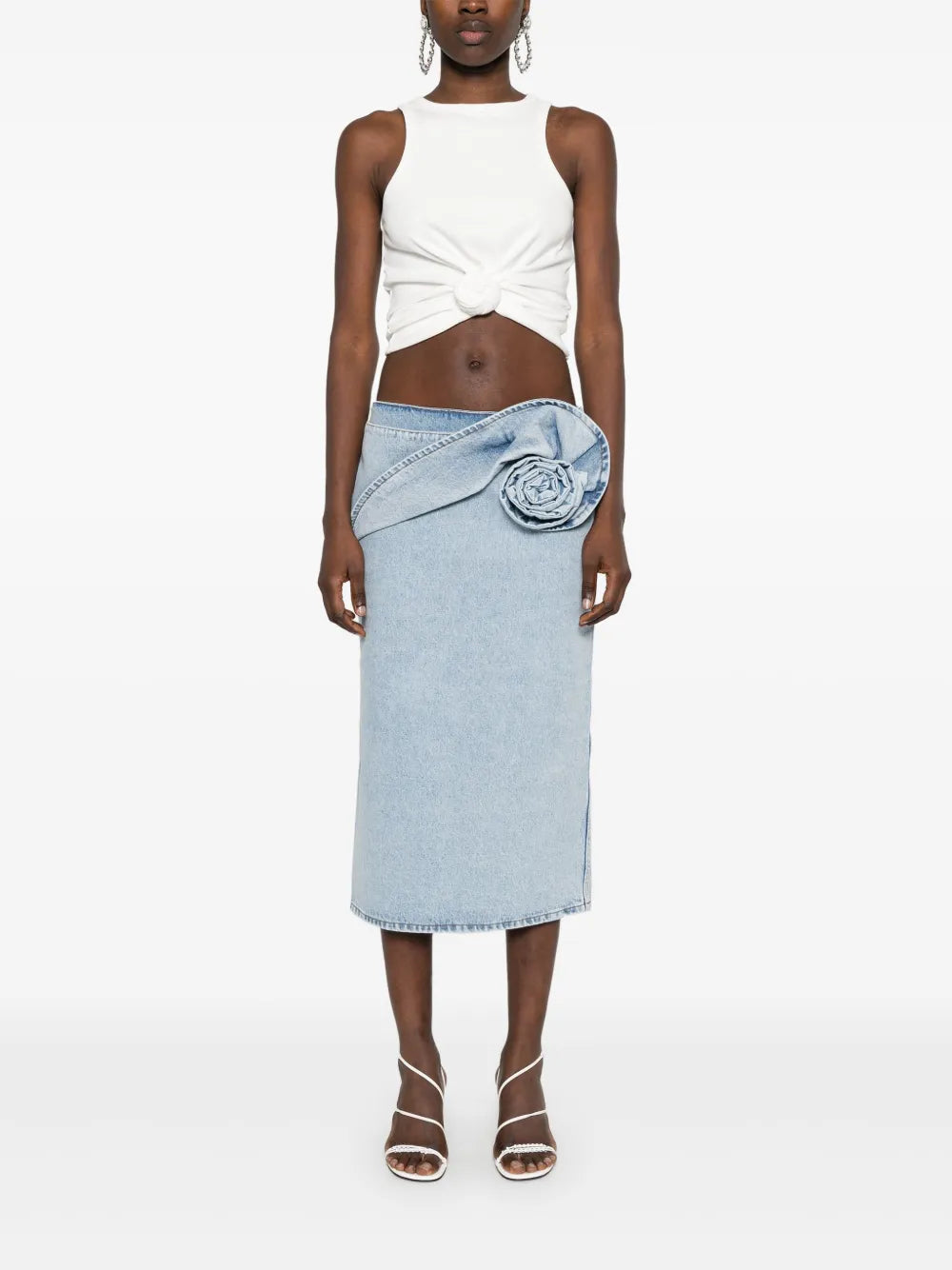 Rose-Appliqué Skirt