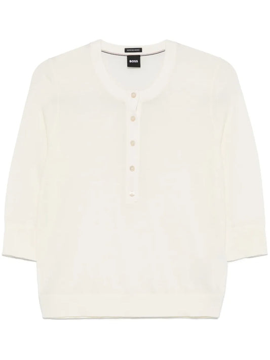 Henley-Neck Sweater
