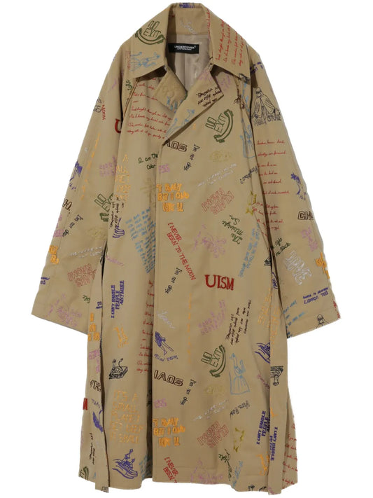 Embroidered Trench Coat