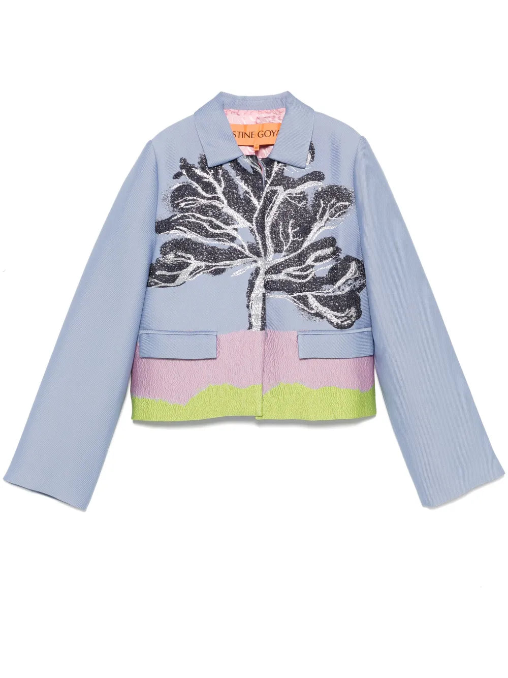 Patterned-Jacquard Jacket
