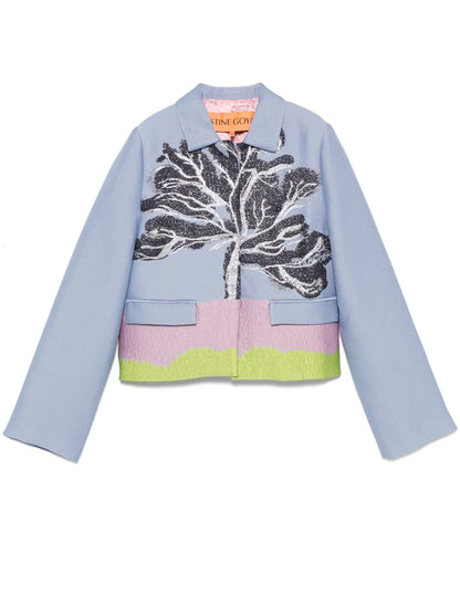 Patterned-Jacquard Jacket