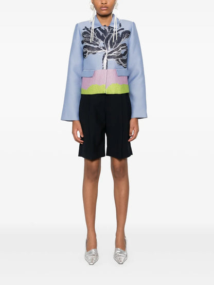 Patterned-Jacquard Jacket