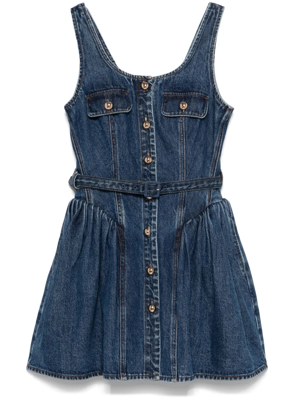 Flared Denim Mini Dress