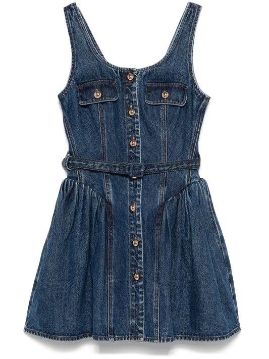 Flared Denim Mini Dress