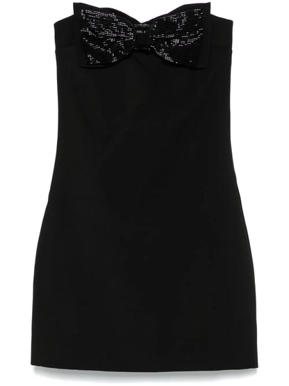 Crepe Bandeau Mini Dress