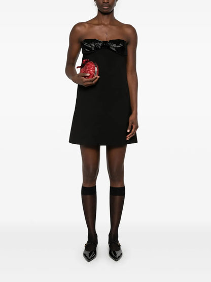 Crepe Bandeau Mini Dress