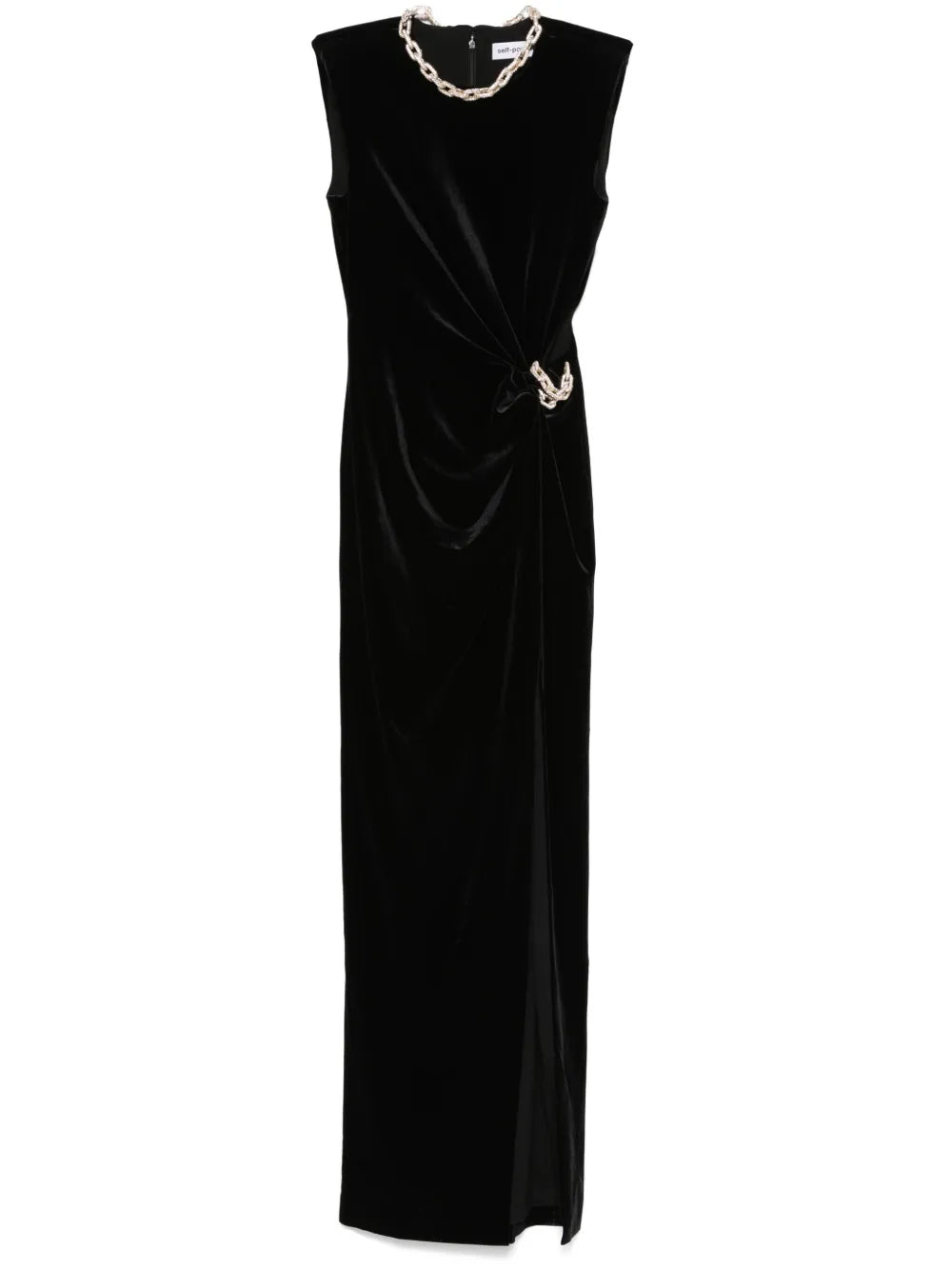 Embellished Velvet Maxi Dress