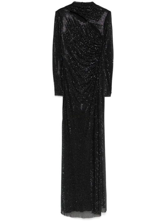 Rhinestone Mesh Maxi Dress