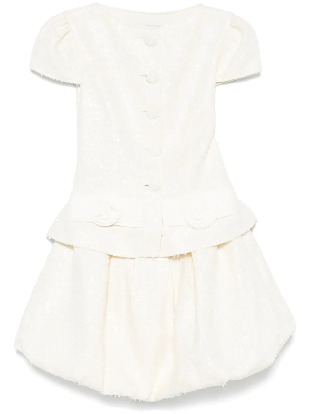 Bow-Detail Bouclé Mini Dress